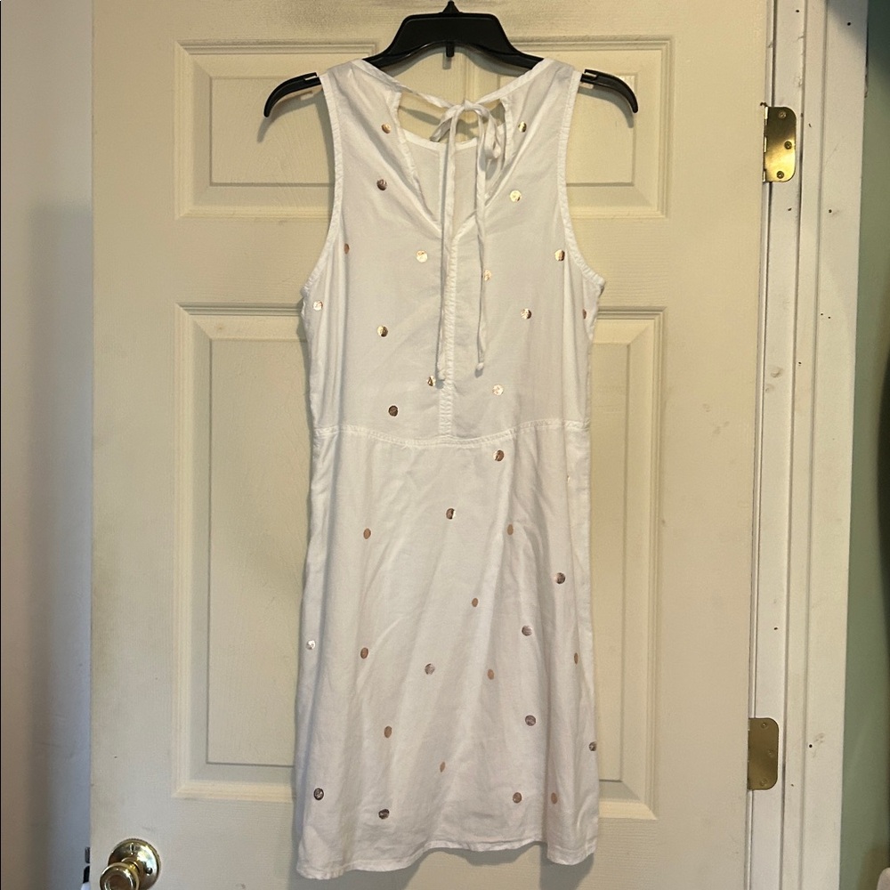 Cloth & Stone White Rose Gold Polka Dot Dress Size XS - Picture 5 of 7